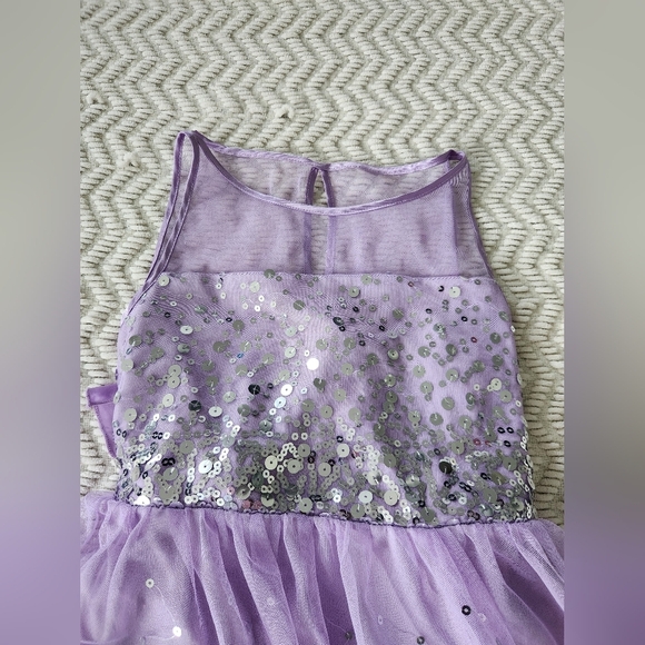 Crystal Doll Sequin Sparkling Purple Kids Dress Girls Size 14 - Picture 2 of 7